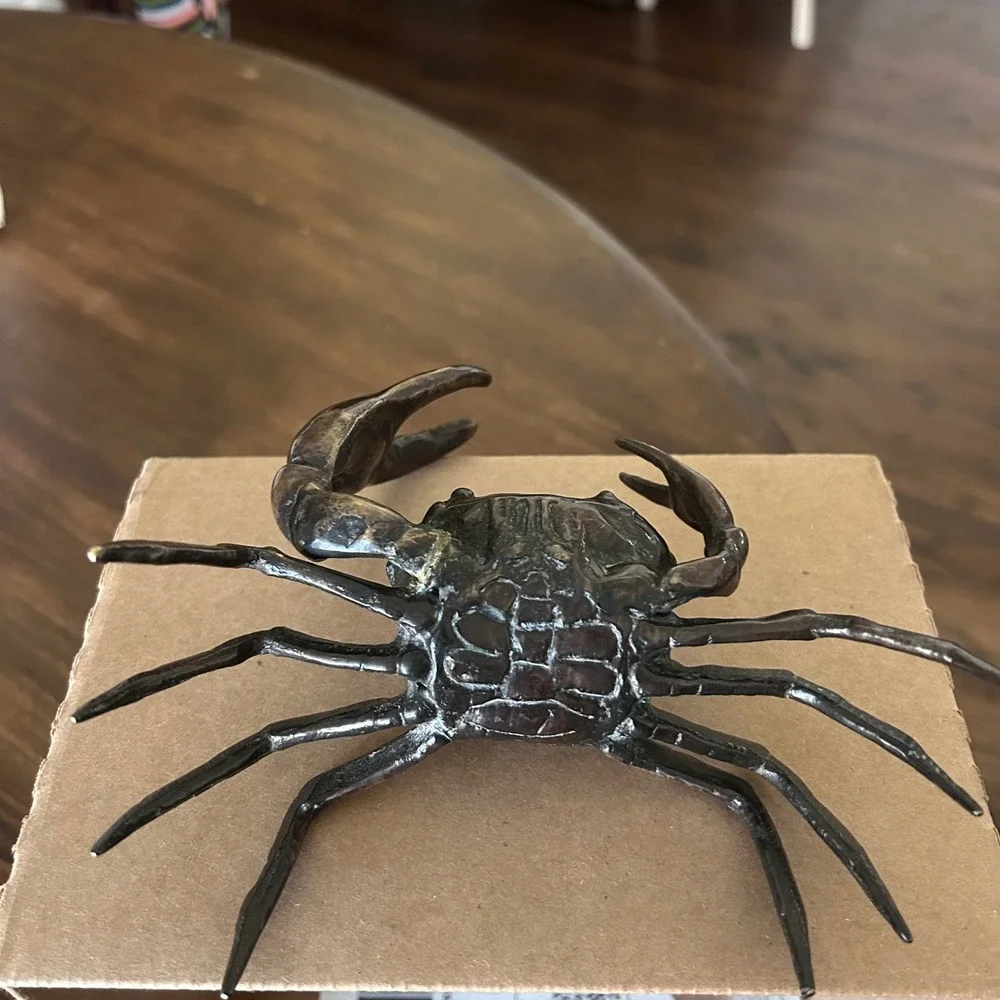 Vintage Bronze Crab Sculpture‎ Paperweight Figurine